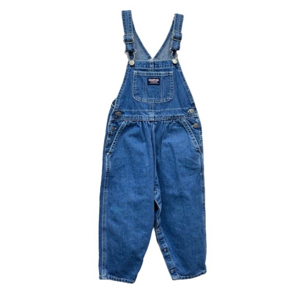 Oshkosh Vintage Style Medium Wash Denim Overalls Toddler Size 24M